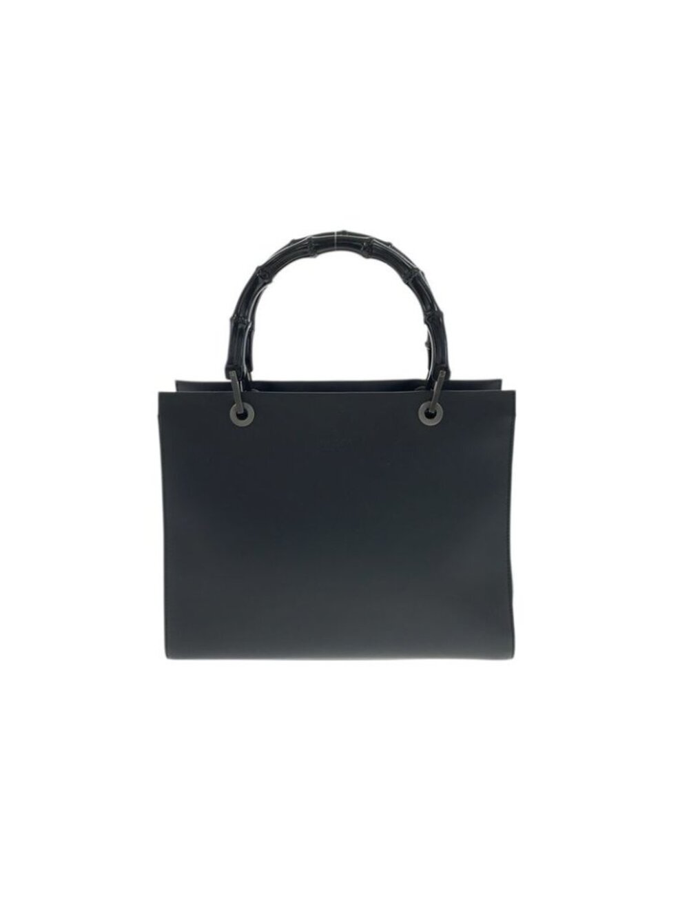 Gucci Bamboo Black Silver Leather 002 Tote